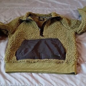 Athletic Works Green and Gray Zip Up Sweater